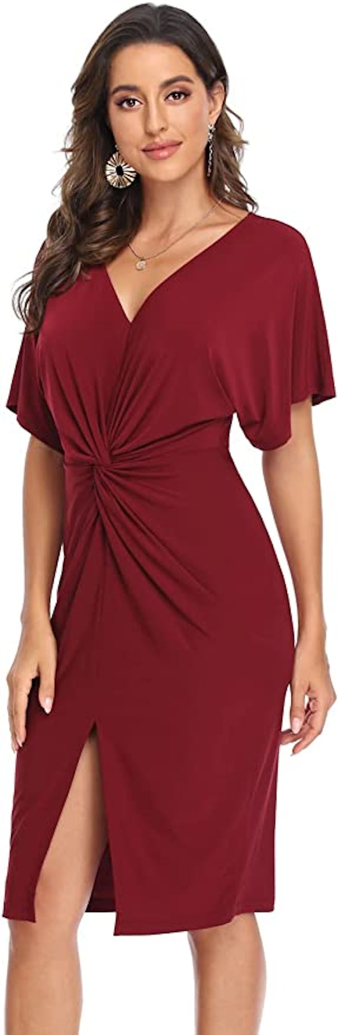 FVluolo Knot Front Split Dress