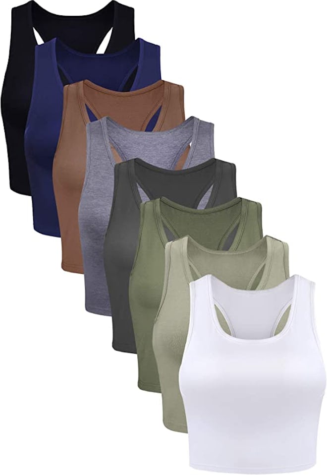 Geyoga Basic Crop Tank Tops (8-Pack)