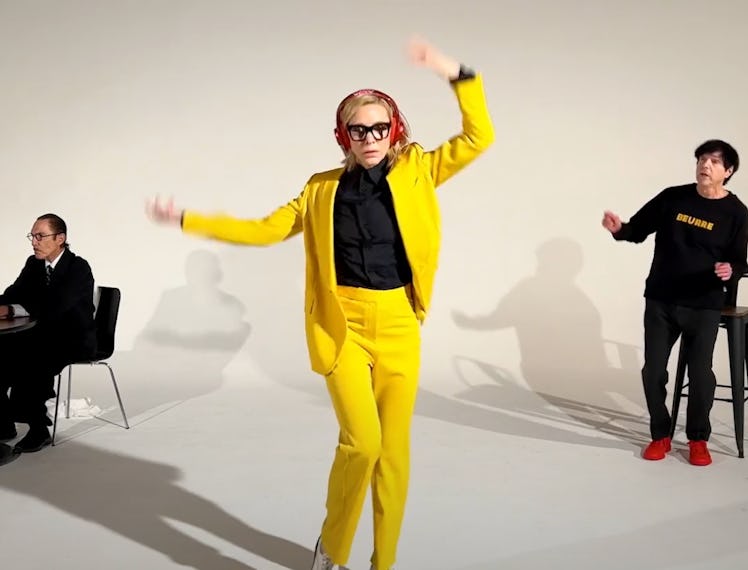 Cate Blanchett dances wildly.