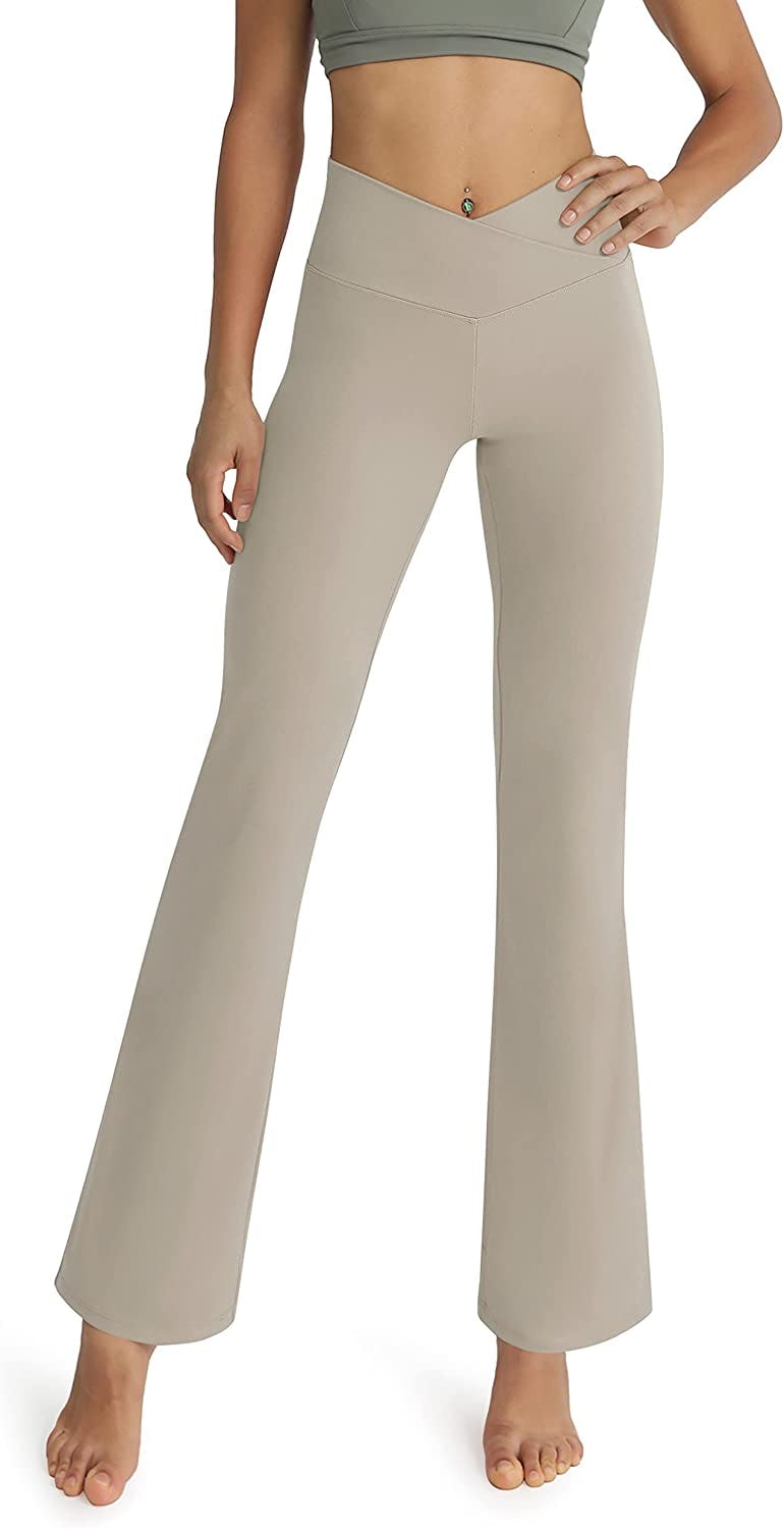 ODODOS Cross Waist Bootcut Yoga Pants