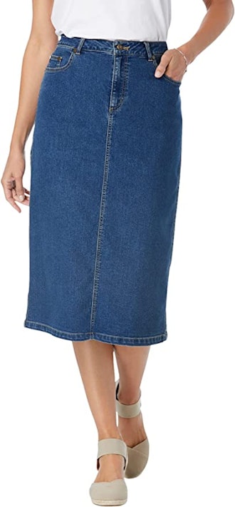 Woman Within Stretch Jean Skirt