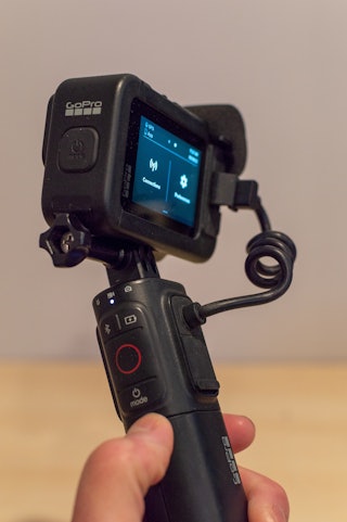 The Volta matches the simple design of the GoPro itself.