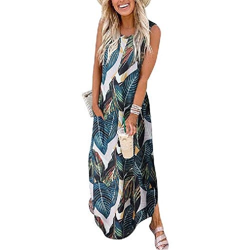 ANRABESS Maxi Sundress with Pockets