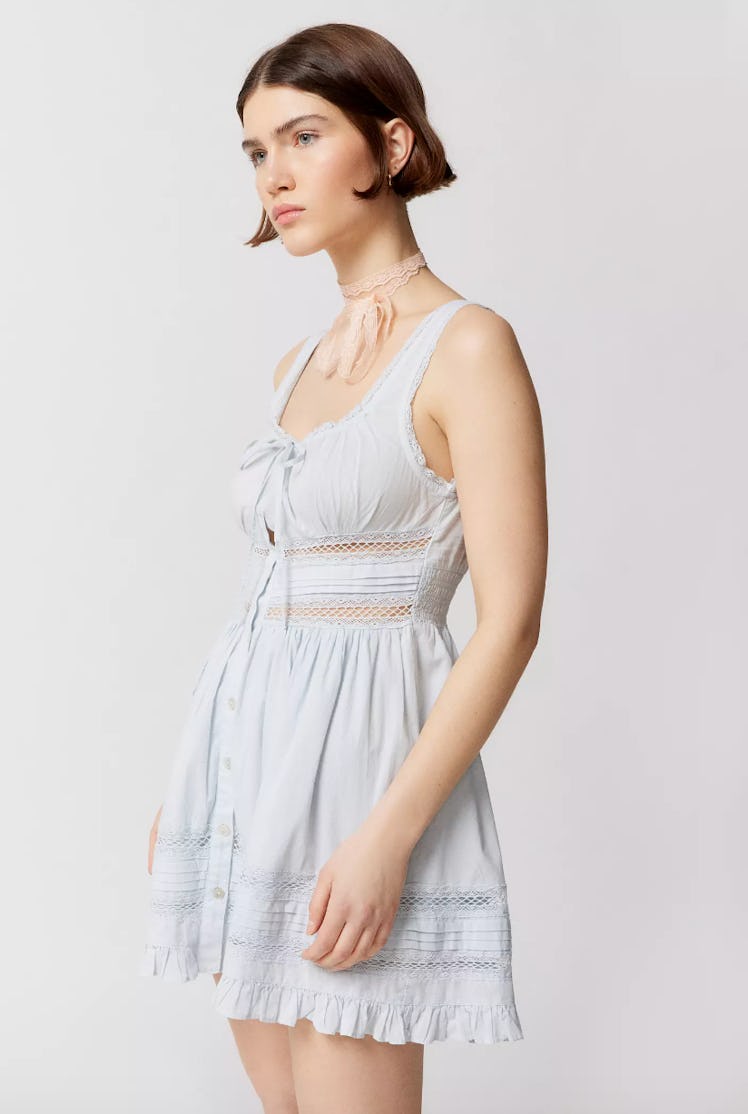 Angelina Lace-Inset Mini Dress