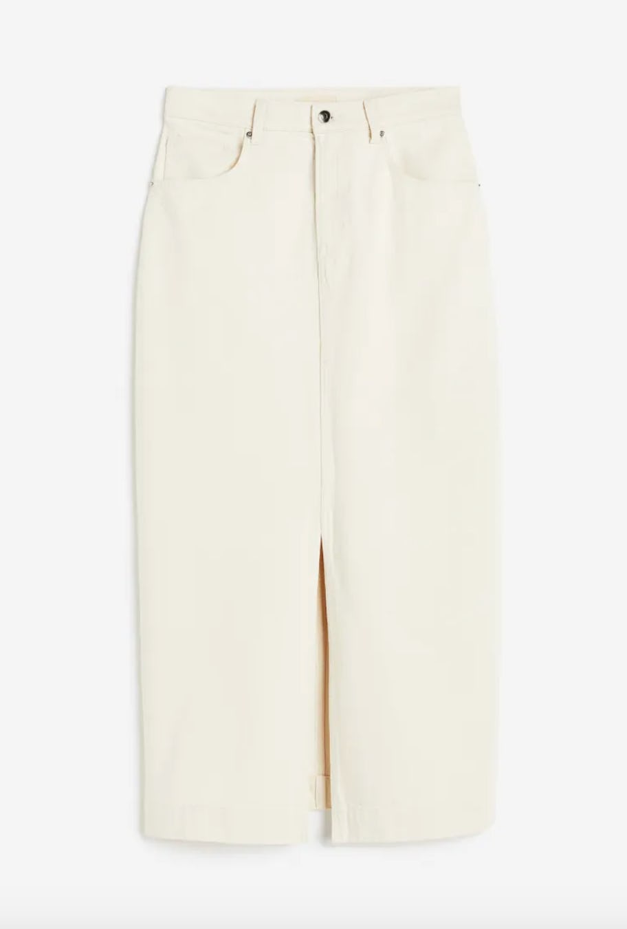 Slit-Hem Denim Skirt