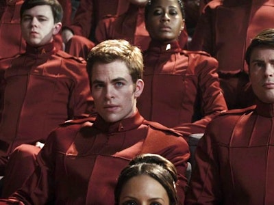 Kirk and Bones as Starfleet Cadets in 'Star Trek' (2009)