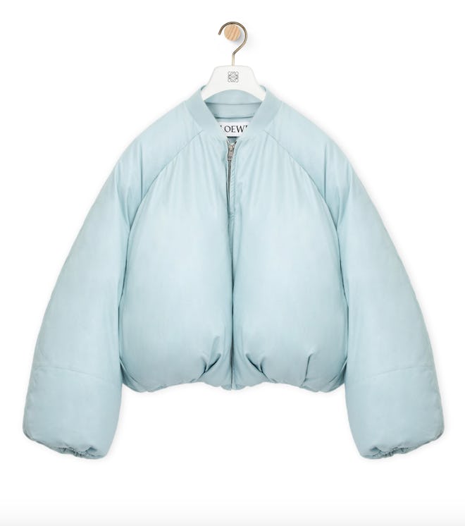 Puffer Bomber Jacket in Nappa
