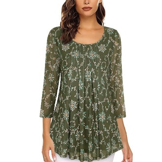 Timeson Floral Tunic Top