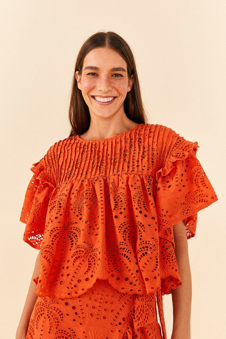 Orange Palm Tree Richilier Blouse