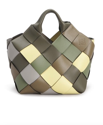 Loewe x Paula’s Ibiza Colorblock Woven Basket Crossbody Bag