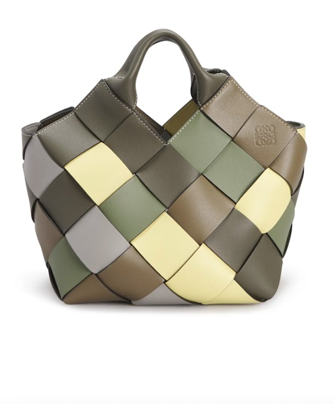 Loewe x Paula’s Ibiza Colorblock Woven Basket Crossbody Bag