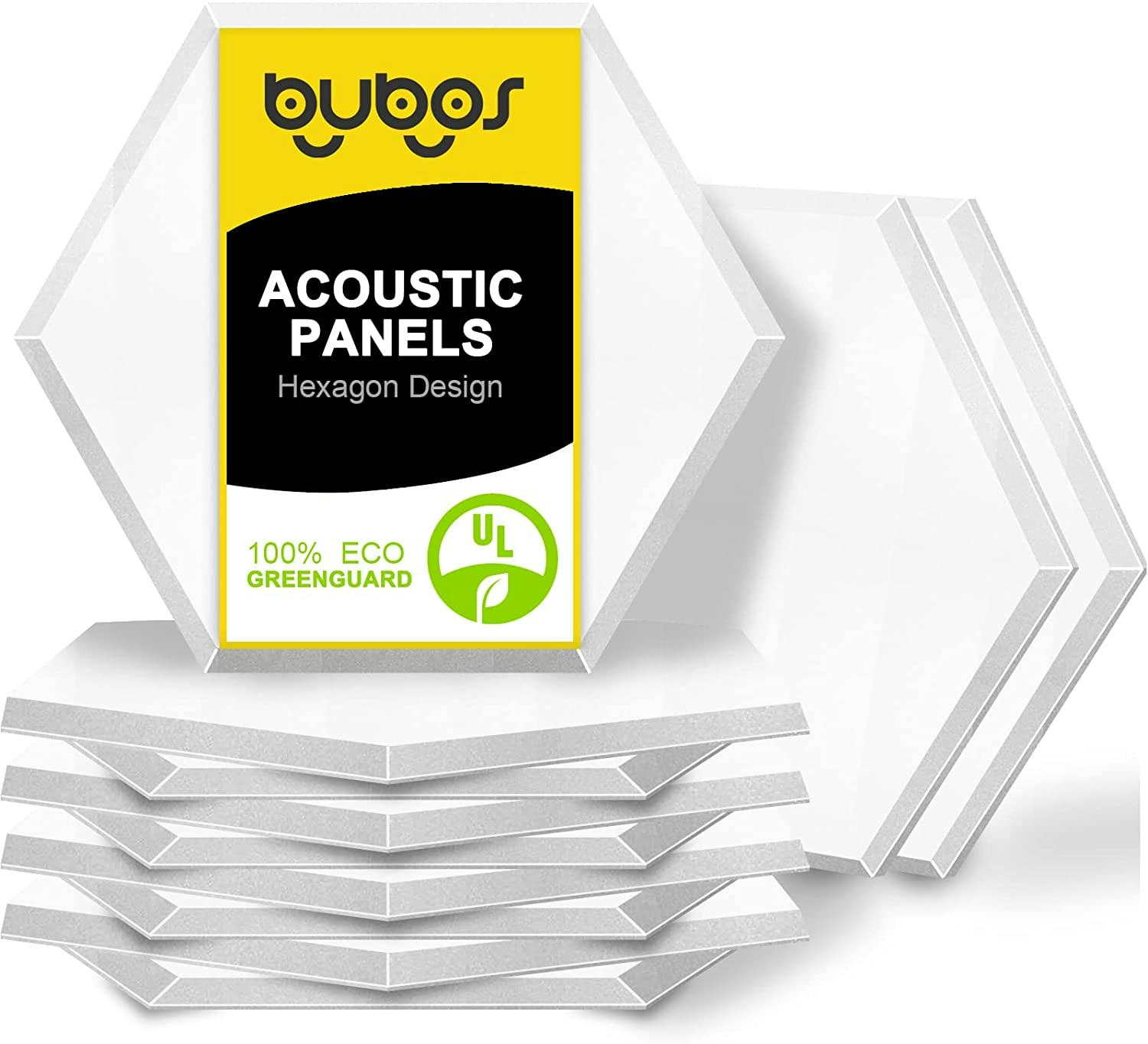 BUBOS Hexagon Acoustic Panels Soundproof Wall Panels (12-Pack)