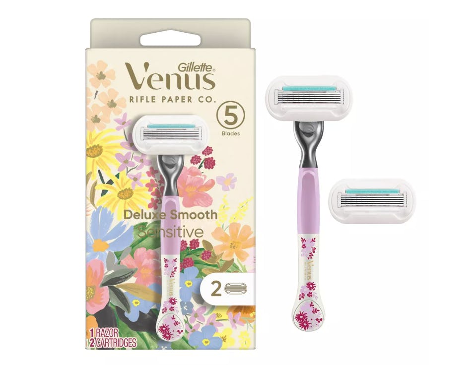 Rifle Paper Co. + Venus Deluxe Smooth Sensitive Razor + 2 Refills