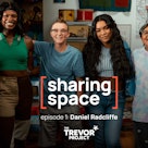 A screenshot of diverse trans youth standing together in the inaugural "Sharing Space" episode, host...