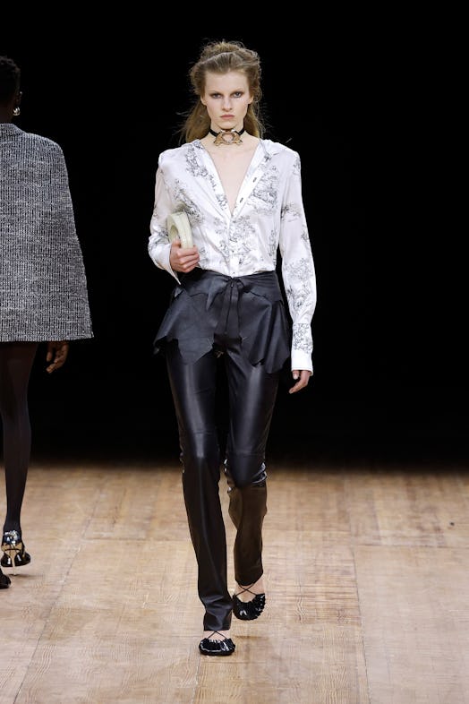 A model walks the runway during the Coperni Womenswear Fall Winter 2023-2024 show as part of Paris F...