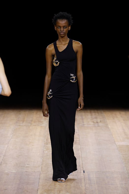 A model walks the runway during the Coperni Womenswear Fall Winter 2023-2024 show as part of Paris F...