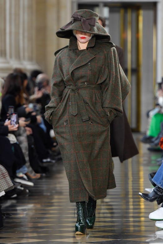 A model walks the runway during the Vivienne Westwood Ready to Wear Fall/Winter 2023-2024 fashion sh...