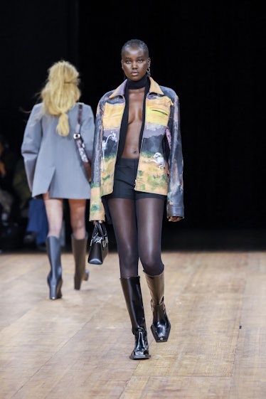 Adut Akech walks the runway at the Coperni Womenswear Fall Winter 2023-2024 show during Paris Fashio...