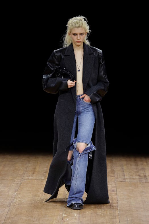 A model walks the runway during the Coperni Womenswear Fall Winter 2023-2024 show as part of Paris F...