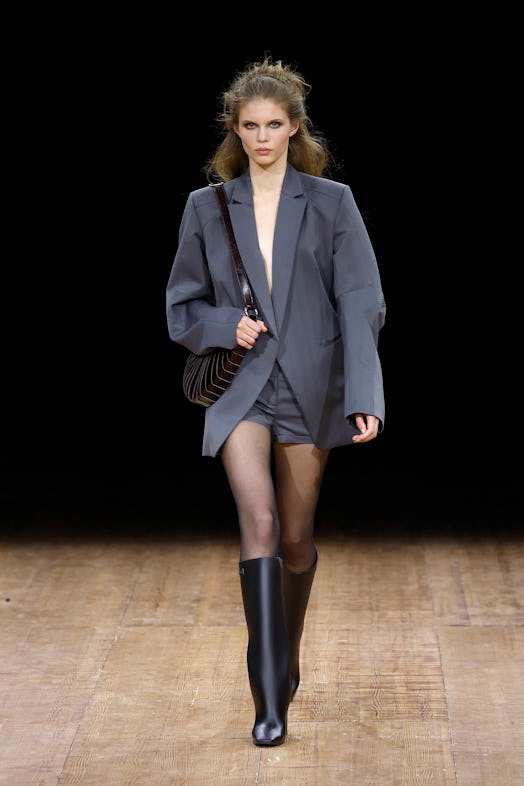 A model walks the runway during the Coperni Womenswear Fall Winter 2023-2024 show as part of Paris F...