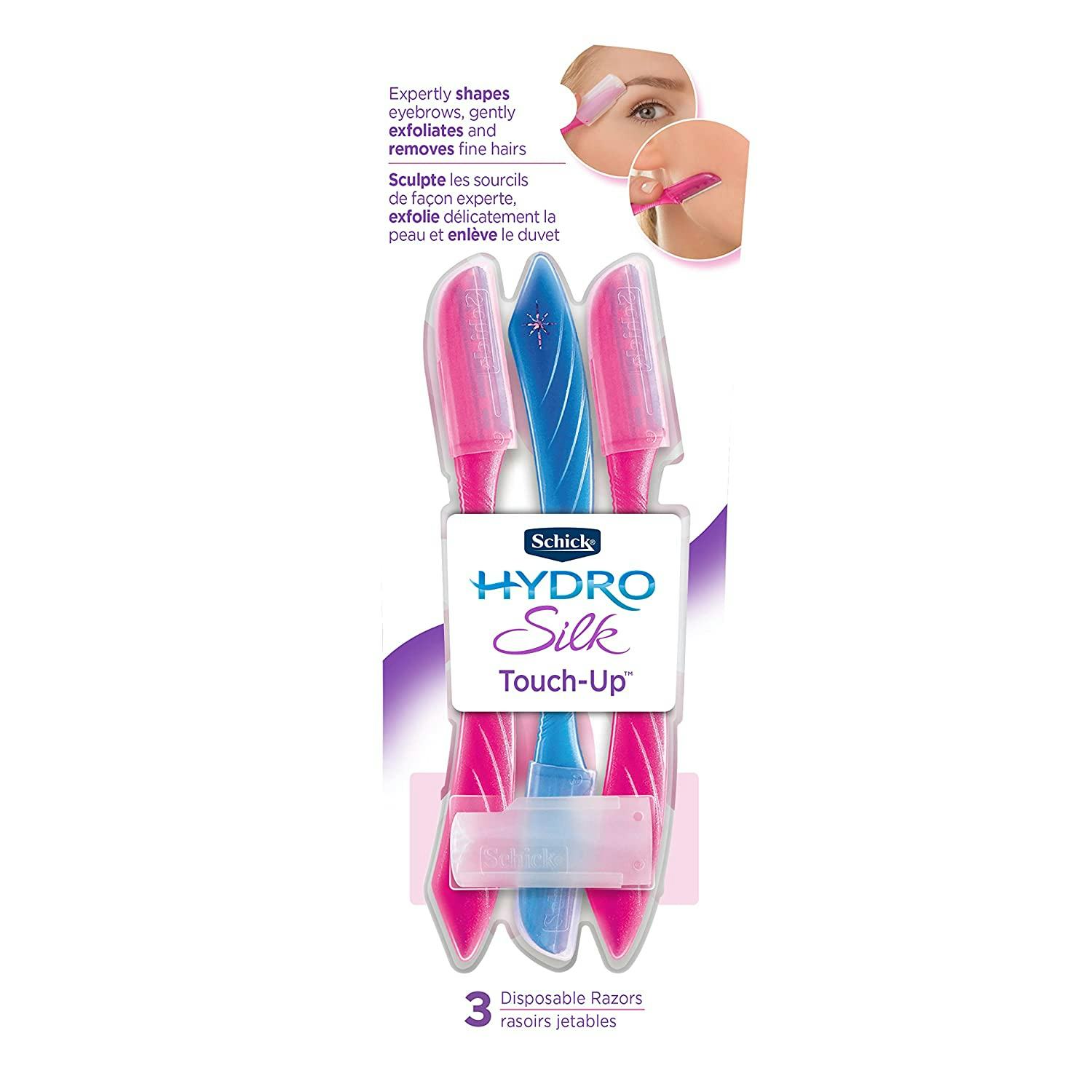 Schick Hydro Silk Touch-Up Exfoliating Dermaplaning Tool (3-Pack)
