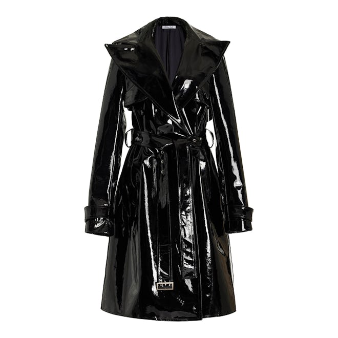 LaQuan Smith Patent Leather Trench Coat