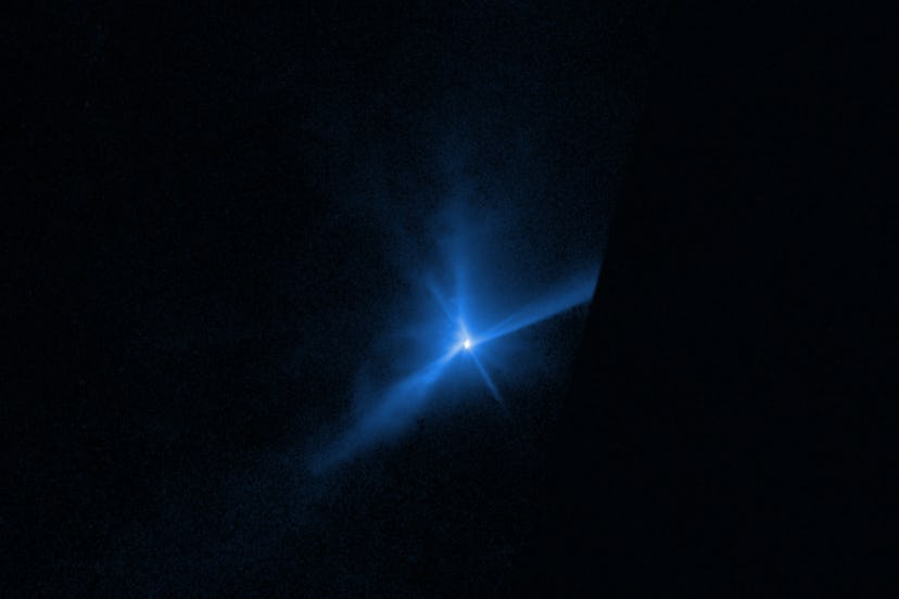 The partial breakup of Dimorphos after DART impacted it on September 26, 2022.