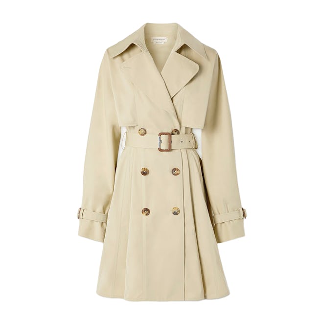 Alexander McQueen Belted Cotton-Gabardine Trench Coat