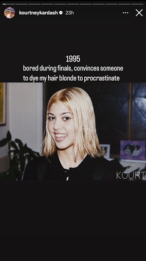 Kourtney Kardashian Barker debuted platinum blonde hair. The inspiration for her new light hair colo...