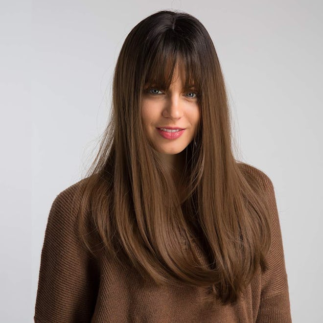 HAIRCUBE Long Straight Synthetic Wig With Bangs