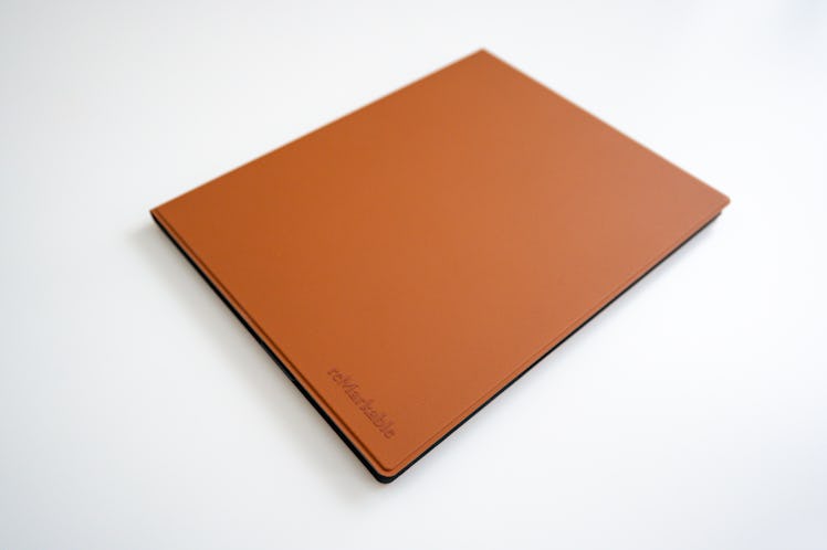 The Type Folio is faux leather.