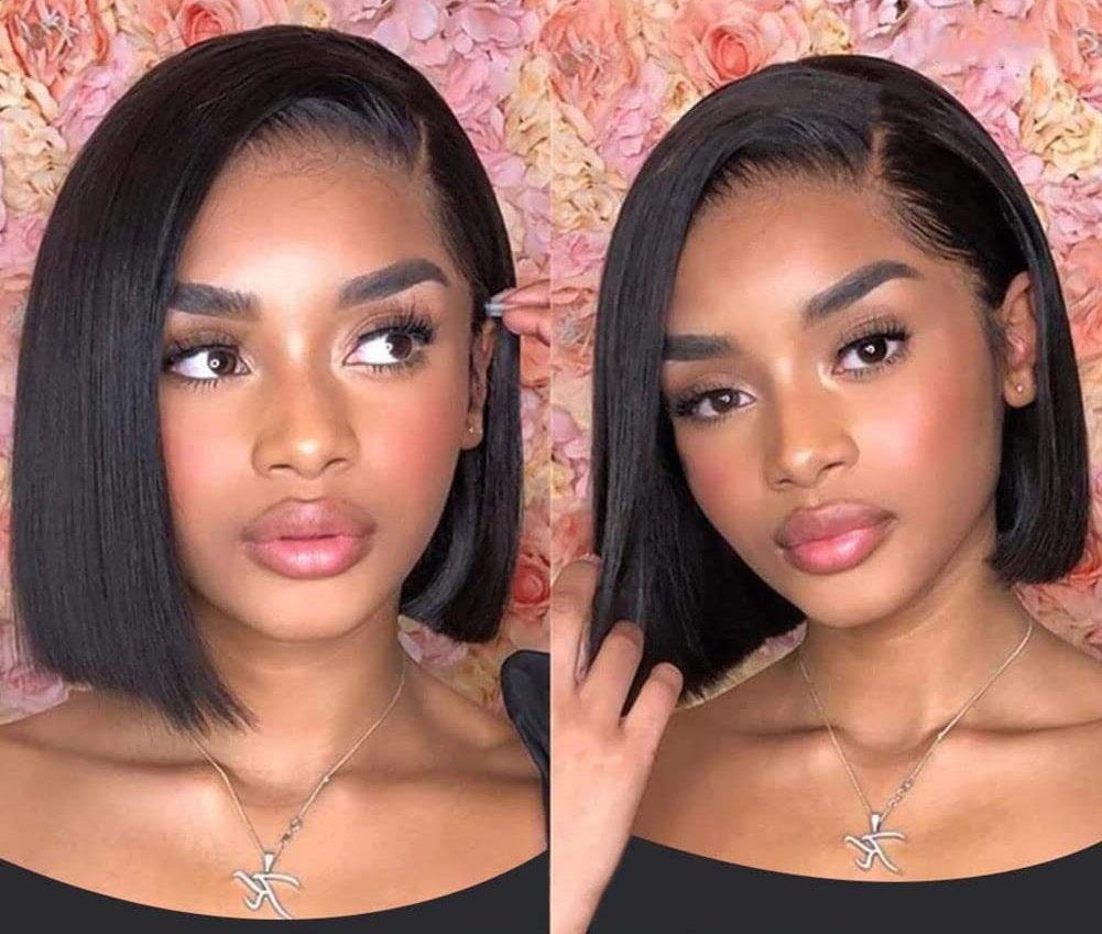 UCUVIC Lace Front Human Hair Short Bob Wig