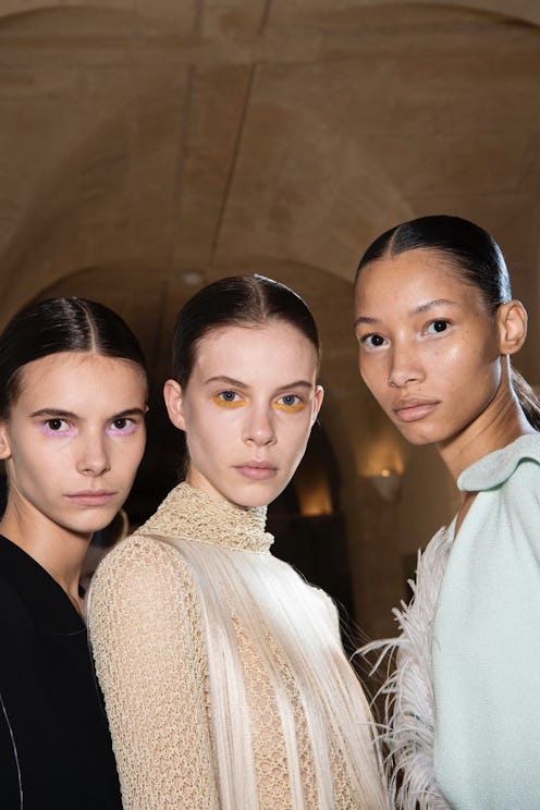 models wearing colorful eyeliner at victoria beckham fall 2023
