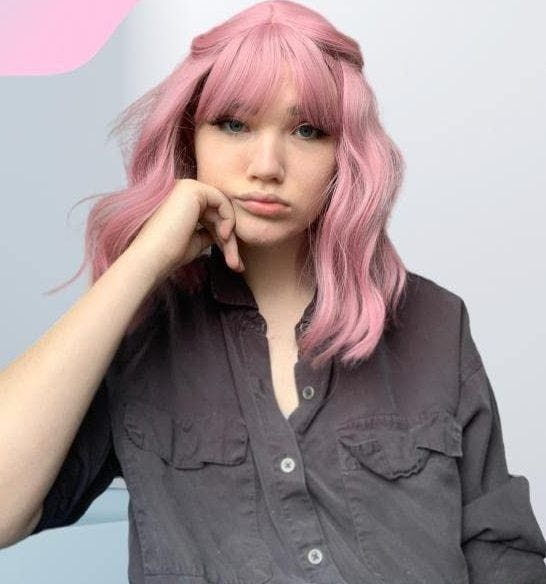 VCKOVCKO Pastel Wavy Wig With Air Bangs