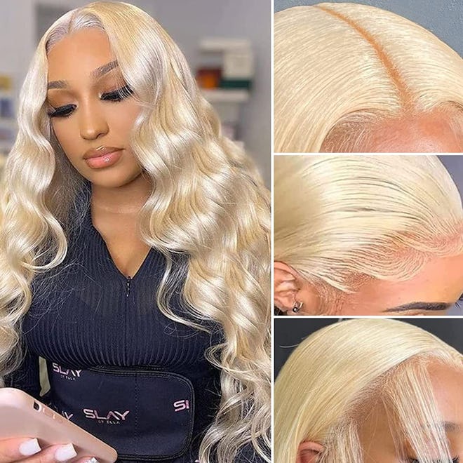 Frisily Blonde Human Hair Lace Frontal Wig