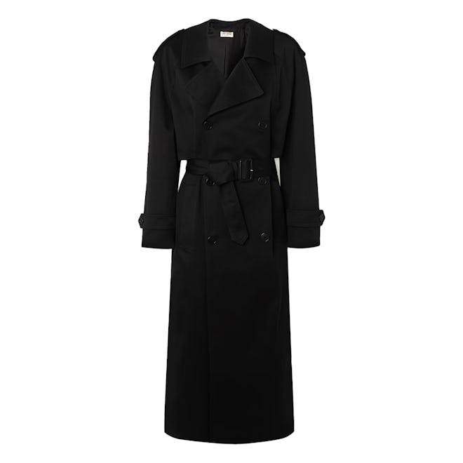 Saint Laurent Double-Breasted Belted Cotton-Twill Trench Coat