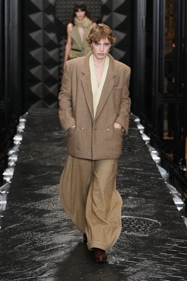 A model walks the runway during the Louis Vuitton Womenswear Fall Winter 2023-2024 show as part of P...