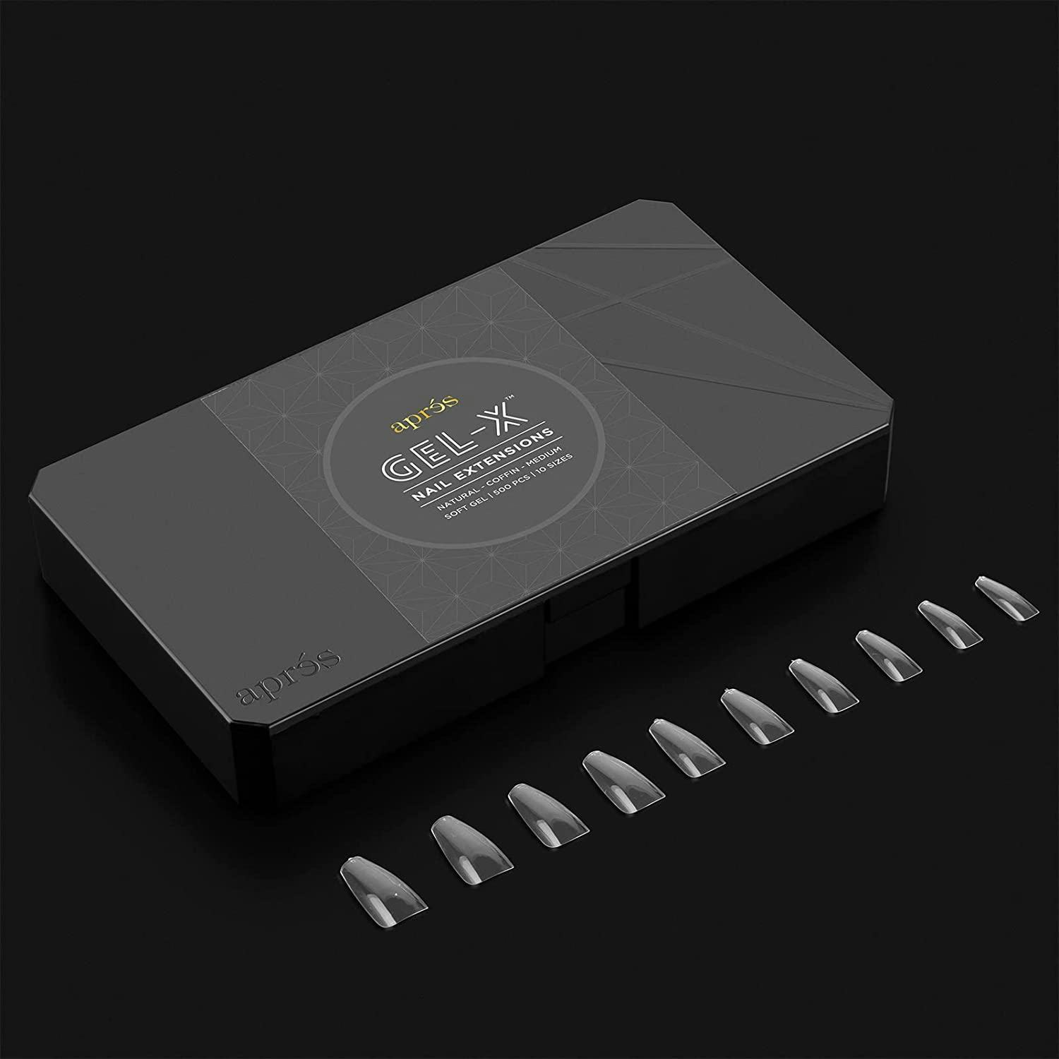 Apres Nail Gel-X Natural Coffin Medium Tips, Set of 500