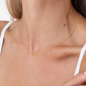 MEVECCO 14K Gold Chain Choker Necklace