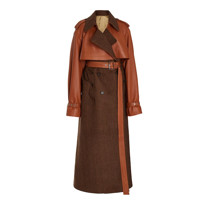 Jonathan Simkhai Doni Vegan Leather Combo Trench Coat