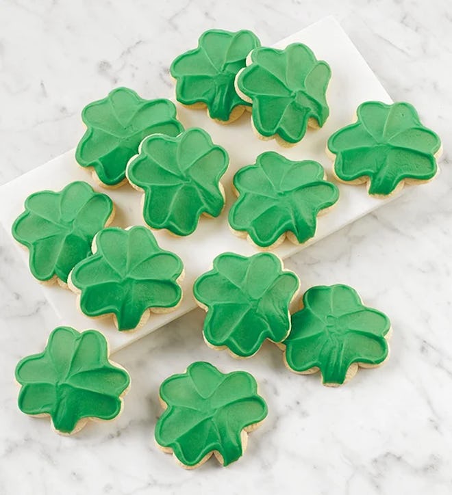 Buttercream Frosted Shamrock Cut-Out Cookies