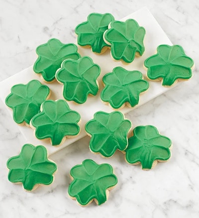 Buttercream Frosted Shamrock Cut-Out Cookies