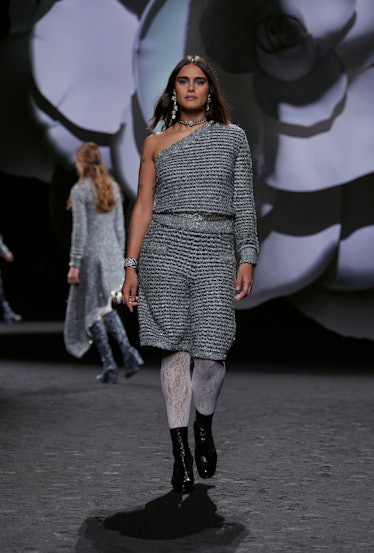 a look from chanel fall 2023 show at paris fashion week