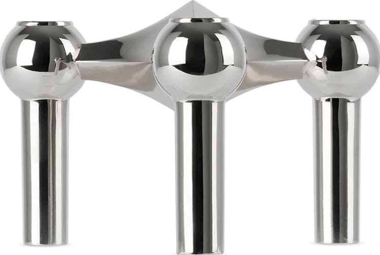 Silver Chrome Candle Holder