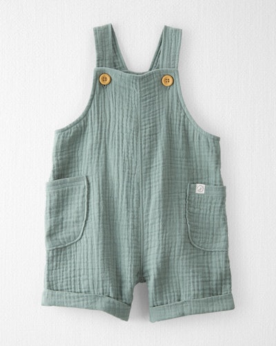 Baby Organic Cotton Gauze Shortall from carter's is a cute first st patrick's day outfit