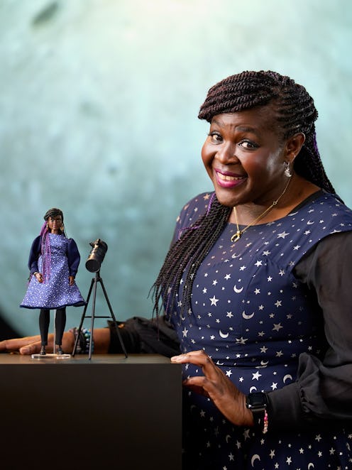 Maggie Aderin-Pocock with her Barbie doll