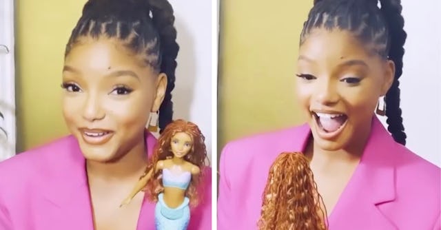 'Little Mermaid' Star Halle Bailey unveiled the new Ariel doll that looks just like her on Instagram...