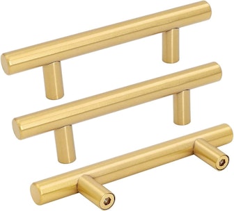 Goldenwarm Brushed Brass Drawer Handles (25 Pieces) 