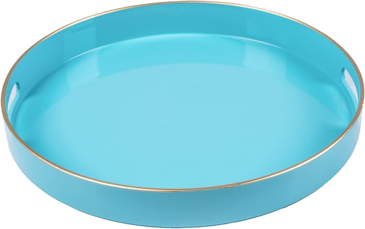 MAONAME 13-inch Light Blue Round Tray