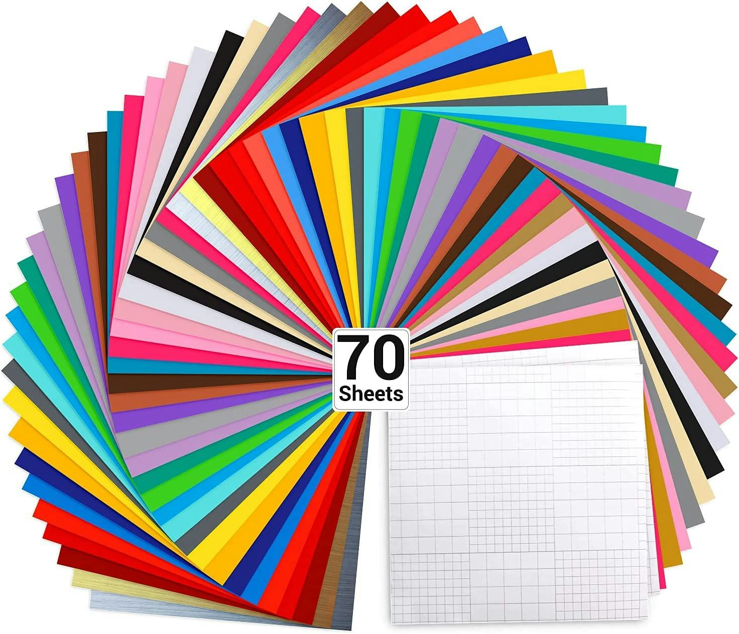 Ohuhu Permanent Vinyl Sheets (70-Pack)